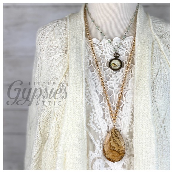 Handmade Woodland Jasper Long Necklace - Picture 5 of 8